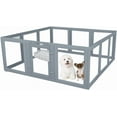 thumbnail image 2 of Clear Acrylic Plastic Dog Playpen - Clear Dog Play Pen - Easy Assemble Acrylic Dog Playpen - Puppy Playpen, Cat Playpen, Small Animal Playpen, Dog Play Pen Indoors (, H,, 2 of 5