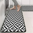 thumbnail image 2 of Kitchen Rugs Sets Of 2,Black White Triangle Checkered Pattern Anti Fatigue Kitchen Mat Rugs Non Slip Washable,Decorative Kitchen Floor Mats for Kitchen,Sink,Laundry,17"x47"+17"x47", 2 of 5