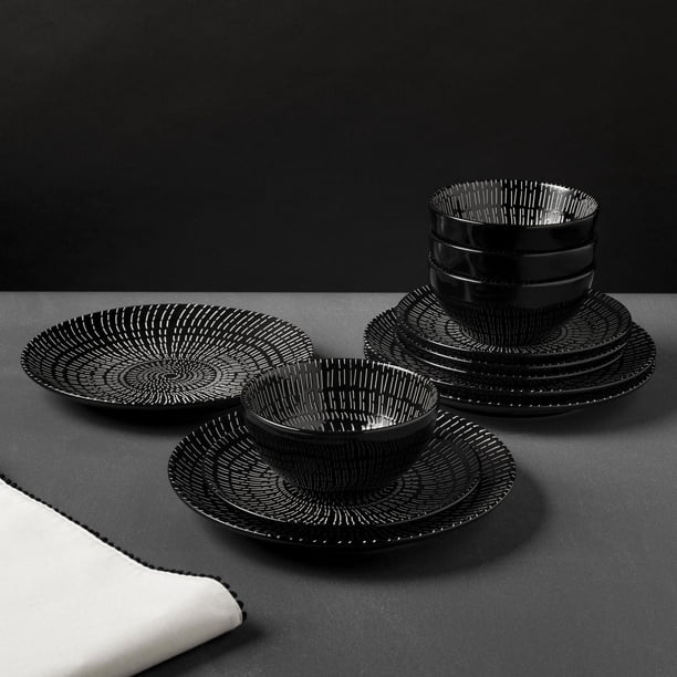 Thyme & Table, Maddox Collection, 12-Piece Stoneware Dinnerware