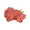 Hyper Tough Heavy Duty 3 Way Grounded Outlet Orange Indoor Use Adapter