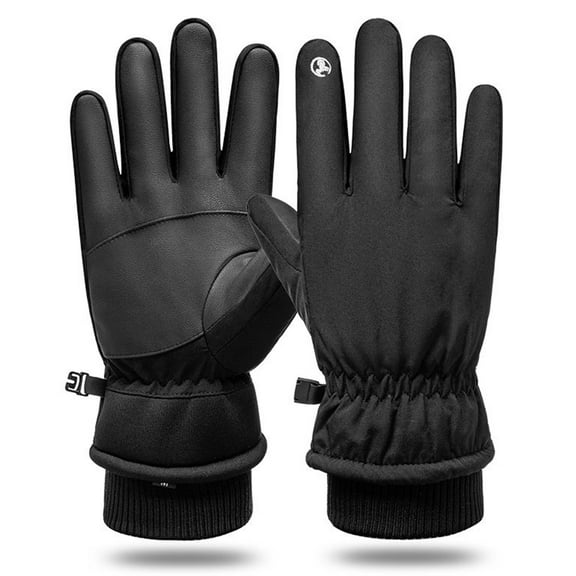 harmtty Unisex Winter Waterproof Full Finger Outdoor Sports Climbing Touch Screen Gloves,Black