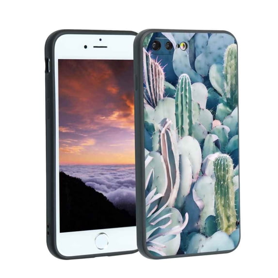 Cactus-132 Phone Case, Degined for iPhone 7 Plus Case Men Women, Flexible Silicone Shockproof Case for iPhone 7 Plus