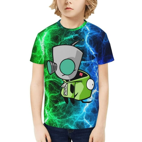 Invader Zim Kids T-Shirt 3d Printed Graphic T-Shirts Boys And Girls Short Sleeve Shirts For Youth Kids X-Small