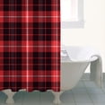 thumbnail image 5 of Striped and Checkered Fusion Shower Curtain Buffalo Plaid Vintage Checkered Retro Plaid Abstract Plaid Colorful Checkered Rustic Plaid Classic Red and Black Buffalo Plaid Moroccan, 5 of 5