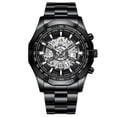 thumbnail image 1 of Hearth & Gear Business Quartz Watch For Men Metallic Craftsmanship High Tech Transparent Dial Sapphire Like Skeleton Design Modern Function Quartz Watch with Alarm Men Water Proof Ceramic Watch Women, 1 of 4