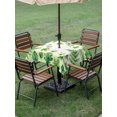 thumbnail image 4 of Outdoor Tablecloth with Umbrella Hole for Patio/Picnic/Party/Camping, Spring Botanical Waterproof Table Cloth Square Cover Washable, Watercolor Ivy Ferns Leaves Ombre Green (54"x 54"), 4 of 8