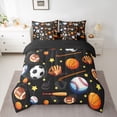 thumbnail image 2 of Homewish Cute Football Soccer Bedding Comforter Set 7pcs for Teen, Modern Ball Sports King Bedding Sets, Kawaii Stars Print Reversible Bed Sheets, Luxury Bedroom Decor, 2 of 7