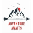 thumbnail image 3 of Adventure Awaits Duvet Cover Set Twin Size, Mountains Full Moon Sky with Flying Gulls Motivation Quote, Decorative 2 Piece Bedding Set with 1 Pillow Sham, Dark Blue Grey Vermilion, by Ambesonne, 3 of 3