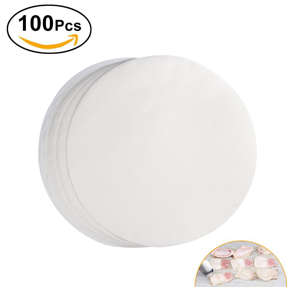 100Pcs Non-stick Round BBQ Paper Baking Sheets 11 Inch Barbecue Tin Foil Paper for Grill Line Cook Outdoor BBQ 
