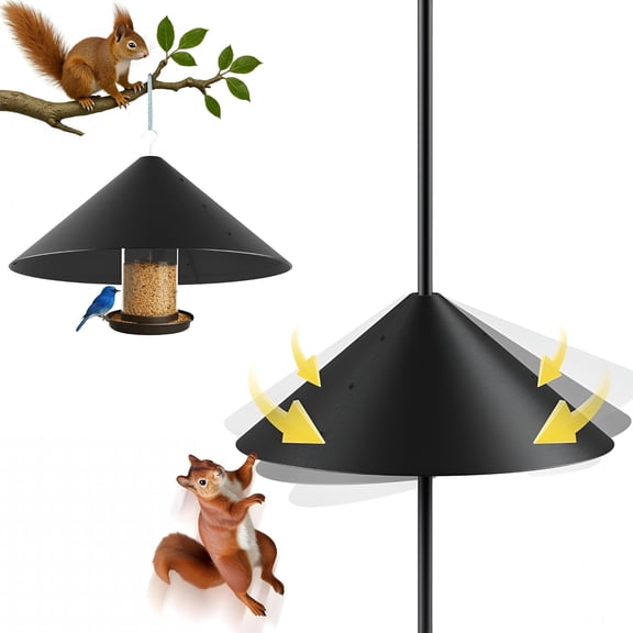 ACDANC 19 Inch Metal Squirrel Baffle for Bird Feeder Pole, Squirrel Proof Bird Feeders for Outdoors Hanging Cover for Rain Guard, Rust Proof Chew Proof Heavy, 1 Pack