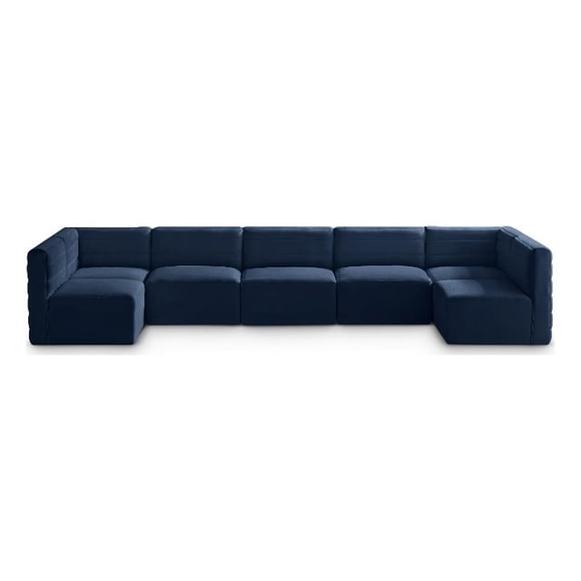 Meridian Furniture Quincy Navy Velvet Modular Sectional
