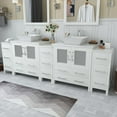 thumbnail image 3 of Vanity Art 96 in. W Double Sink Bathroom Vanity with Engineered Marble Top and Two Free Mirror, 3 of 10