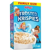 Kellogg's Frosted Krispies Breakfast Cereal, Kids Snacks, Family Breakfast, Family Size, Frosted Flavor, 17.1oz Box (1 Box)