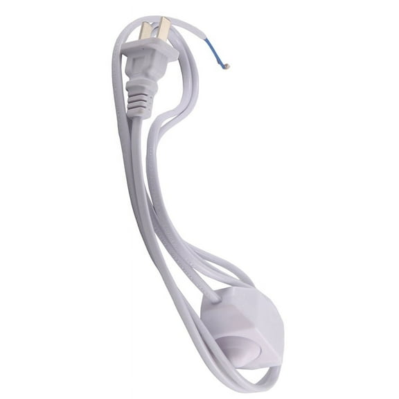 White Lamp Power Cord w Dimmer Switch AC 250V/110V US Plug