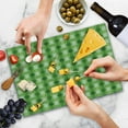 thumbnail image 4 of Polka Dots Cutting Board, Vintage Featured Striped Pattern with Polka Dots Regular Circles Retro Theme Artprint, Decorative Tempered Glass Cutting and Serving Board, Large Size, Green, by Ambesonne, 4 of 5