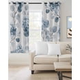 thumbnail image 2 of Teal Blue Botanical Kitchen Curtains Spring Floral Eucalyptus Leaves Cafe Short Curtains for Bathroom Blackout Window Curtain Grommet Small Window Treatment Drapes for Bedroom Living Room 27.5"x39"x2, 2 of 9