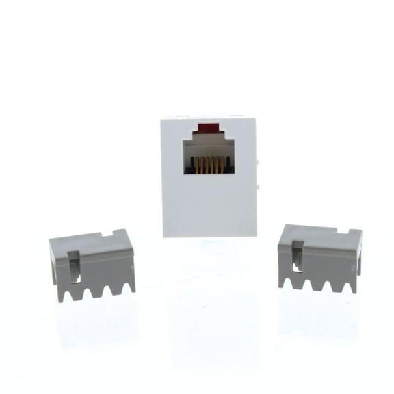 P&S White 6-Wire Phone Jack RJ25C Telephone USOC Wiring Cat3 Category 3 S6U-W