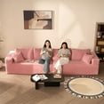 thumbnail image 1 of BIGSYY Canapé-Lit Modulaire de 137 Pouces pour Adultes - Mousse Mémoire, Sièges Extra-Profonds, Tissu Côtelé, Rose (2 Colis), 1 of 9