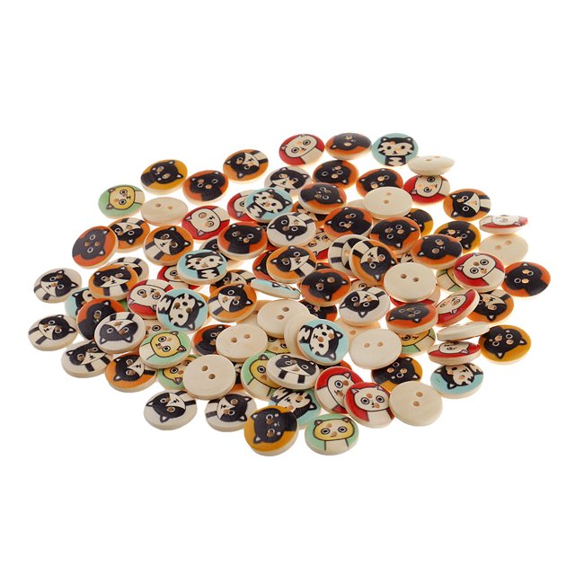 100 Piezas / Pieza Botón de 2 Agujero Botón Plano Botón Decorativo Scrapbooking