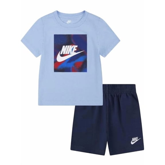 Nike Toddler Boys Two Piece Swoosh T-Shirt and Shorts Set, Midnight Navy, 2T