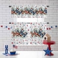 thumbnail image 3 of Independence Day Kitchen Curtains Valances 3 Piece Set, Vintage Butterfly Star Leaf Gray Plaid Rod Pocket Tier Curtain and Valance Drapes for Small Window 24 Inch Length for Bedroom Cafe, 3 of 9