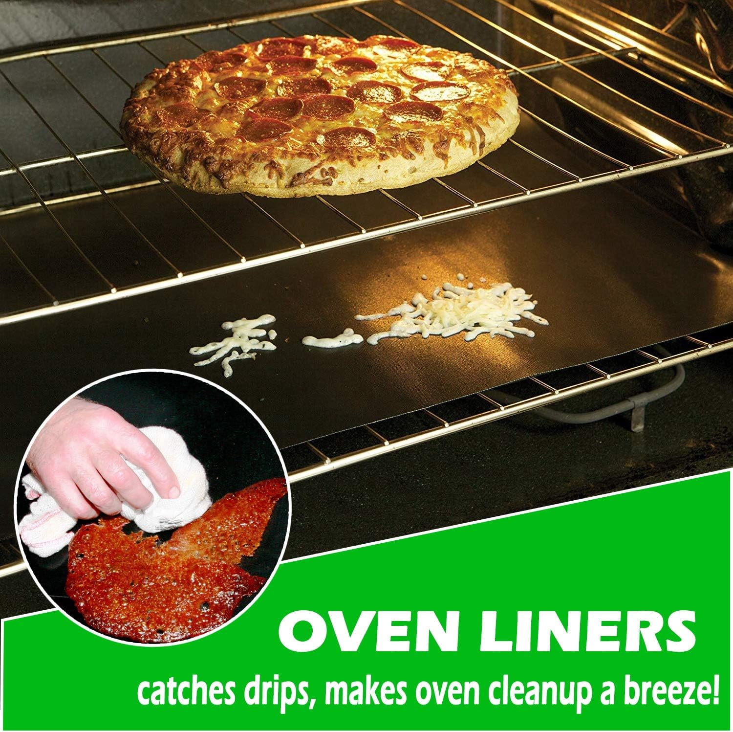 Oven Liners Non-Stick, Reusable Extra Thick Heavy Duty Mats For Electric, Gas, Microwave, And Toaster Ovens, Heat Resistant Up To 500F, Customizable Size, Non-Toxic Healthy