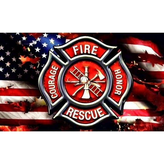 Fire Rescue Diamond Painting Set (for Adults) 5D DIY Diamond Art Set (for Beginners) Round Full Diamond Diamond Painting Gemstone Art Crafts (Home Wall Decoration Gift)