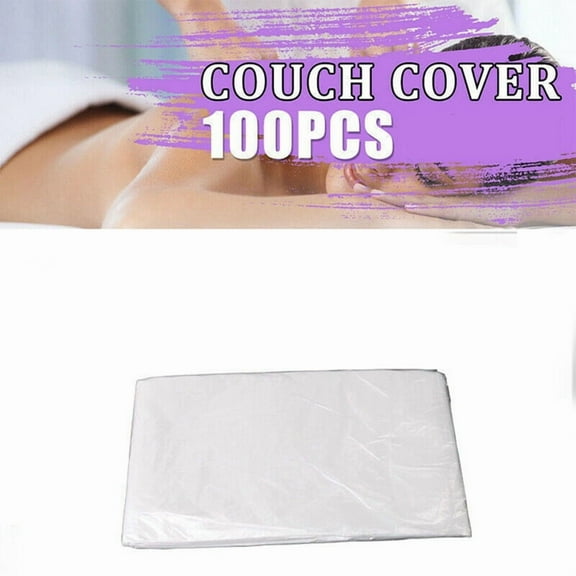 100Pcs Disposable Plastic Couch Cover Bedspread SPA Massage Treatment Table Sheets Transparent Beauty Bed