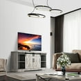 thumbnail image 3 of Farmhouse Tv Stand for 65 Inch TVs, Entertainment Center with Sliding Barn Doors and Adjustable Shelf, Modern Storage Media TV Console for Living Room, Grey, 3 of 8