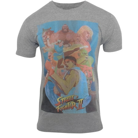 Capcom Street Fighter II Vintage World Warriors T-Shirt - Premium Heather (Worlds Best Street Fighter)