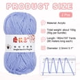 thumbnail image 2 of Uxcell 2Pcs Crocheting Yarn Light Blue 4 Ply Acrylic Yarn 100g 197 Yards, 2 of 6