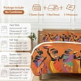 thumbnail image 6 of Cal King 4 Piece Bedding Set African Black Woman Ethnic Style Soft Breathable Duvet Cover and Pillowcase,Retro Orange Gradient Duvet Cover Set Washable Bed Sheets for Bedroom Dormitory Guest Room, 6 of 9