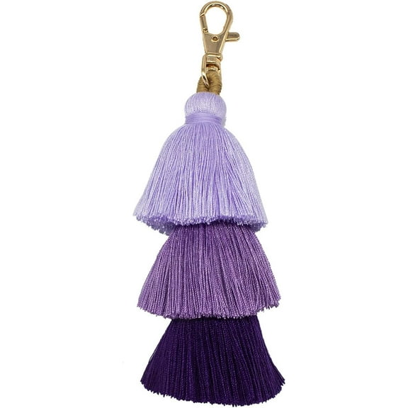 Colorful Tassel Keychain Bohemian Handmade Fringe Bag Charms Keyring Holder for Car Key Handbag Purse Backpack