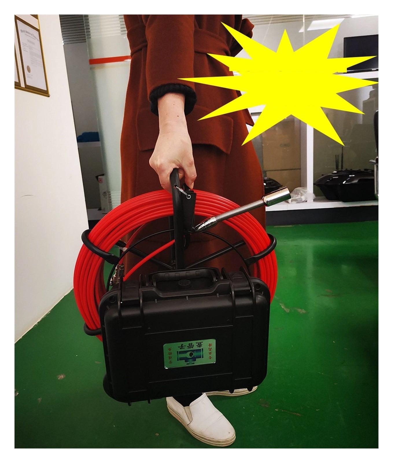 Sewer Endoscope Pipe Inspection Camera 33-164FT 1080PHD 8GB DVR/Wi-Fi 7/9in Screen Pipeline Industrial Endoscope IP68 for Measurement