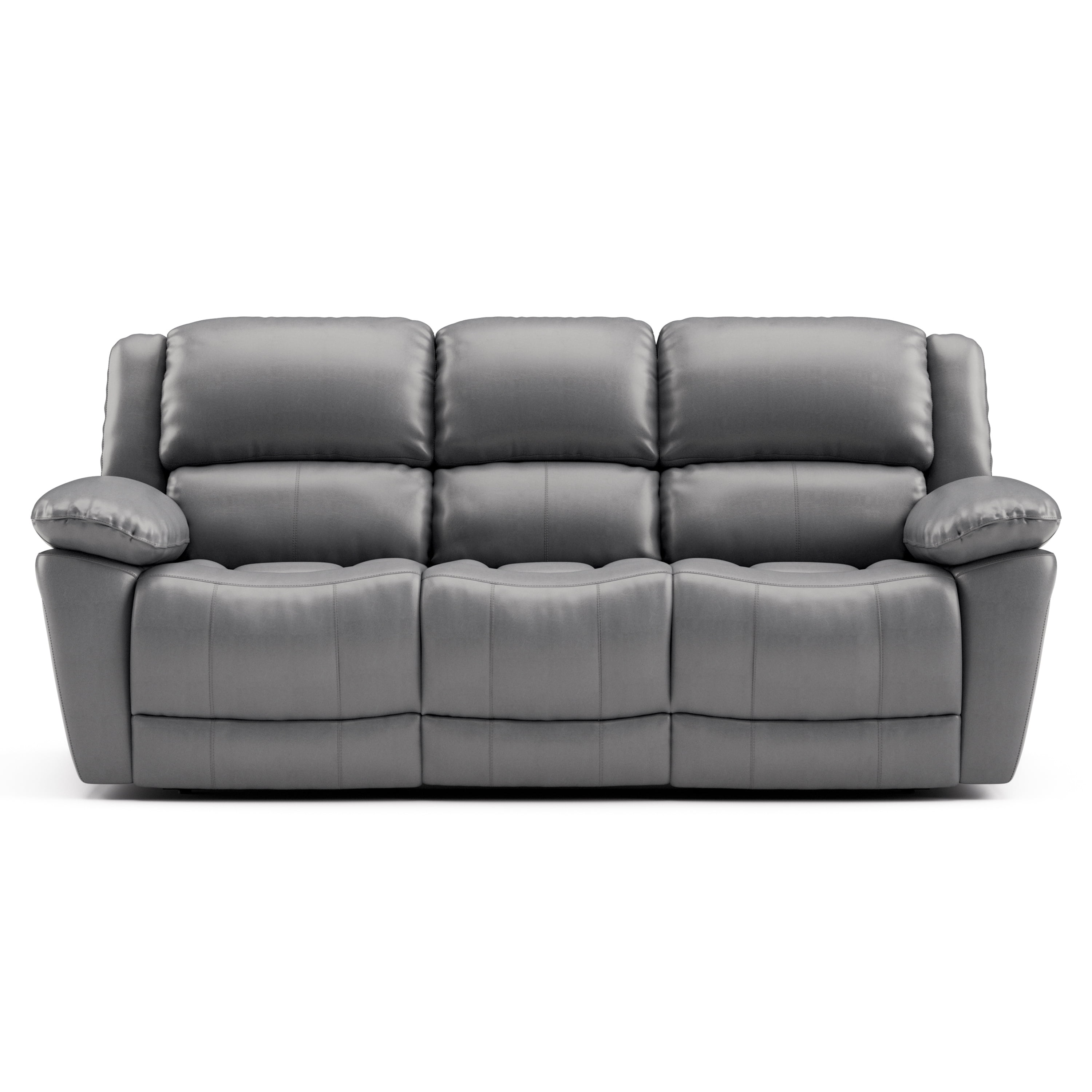 Furniture of America Torrel 3-Piece Modern Leather Match Manual Reclining Sofa Set, Dark Gray