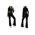 thumbnail image 3 of Conjunto de Dos Piezas para Mujer, Pantalón Corto de Larga con Cremallera y Pantalones, Chándal Sexy y Ajustado para Estar en Casa. Negro L, 3 of 6
