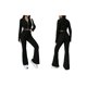 thumbnail image 3 of Conjunto de Dos Piezas para Mujer, Pantalón Corto de Larga con Cremallera y Pantalones, Chándal Sexy y Ajustado para Estar en Casa. Negro L, 3 of 6