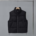 thumbnail image 2 of Cmfcve Crop Winter Vest for Women Lightweight Sleeveless Warm Puffer Vest Casual Solid Color Padded Gilet Outerwear, 2 of 7