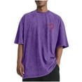 thumbnail image 3 of Momasggi Oversized T Shirts for Men Loose Casual Short Sleeve Crew Neck Tops Fashion Graphic Tees Big and Tall Summer Tshirts Purple 2XL, 3 of 6