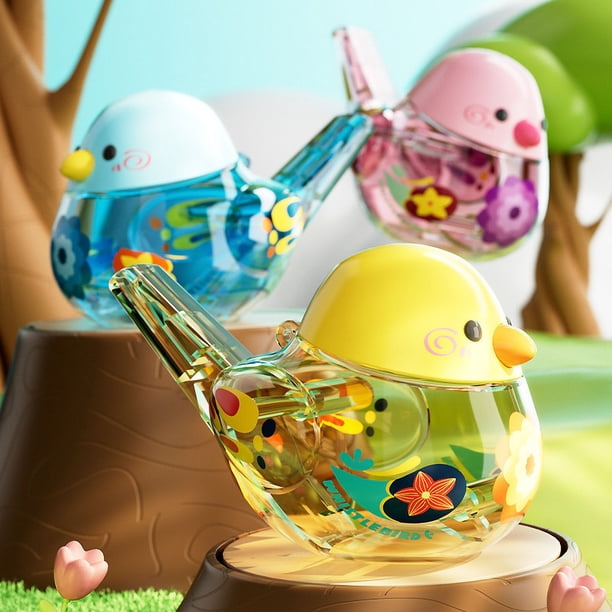 Baby bath water toy - 3pcs Coloured Drawing Water Bird Whistle Bathtime Musical Whistle, Bird Whistle for Water Call, Novelty and Toys and Party Supplies, Musical Instrument(yellow+blue+pink)