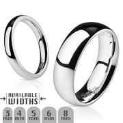 Unisex Stainless Steel 316 High Polished Wedding Band Ring Width 03 mm Size 10