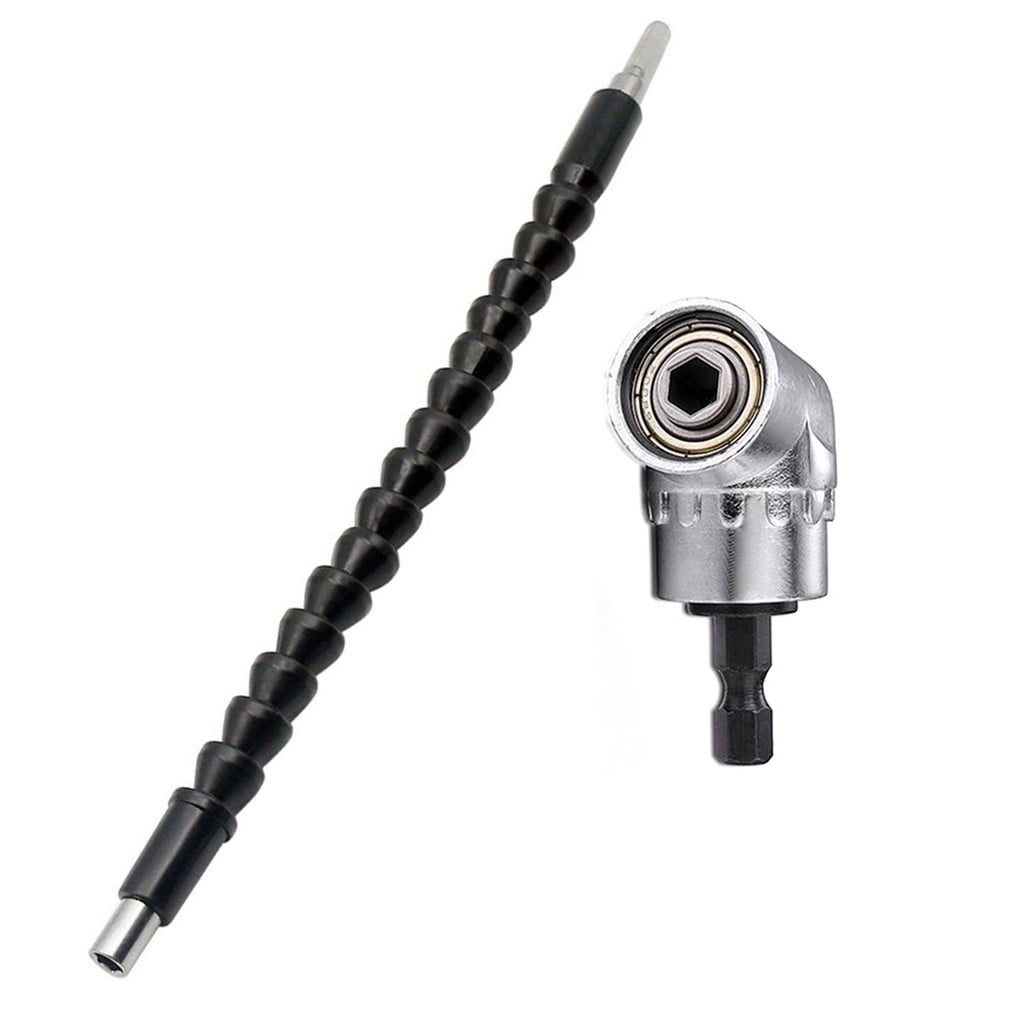105°~Right Angle Drill Attachment Adapter Electric Power 1/4Inch Flexible Shaft 