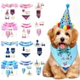 thumbnail image 3 of Dog Birthday Party Supplies, Multicolor Themed Set with Bandana, Hat, Bow & Banner, Adjustable Size Dog Birthday Decorations for Dogs-(C 1), 3 of 7