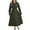 Army Green, variant on MIUOWANP Clothes Women's Long Dresses 2024 Hot Sale Women's Fashion Solid Color Turndown Collar Long Sleeve Lapel Waist In Bouffant Gown Dresses,US Size M Army Green