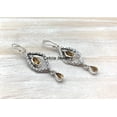 thumbnail image 3 of Solid 925 Sterling Silver Dangle Teardrop Earrings For Women, Natural Yellow Citrine Multi Gemstone Unique November Birthstone Earrings, 3 of 5