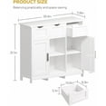 thumbnail image 2 of Storage Cabinets，Wooden Floor Cabinet，with Drawers and Shelves Storage Cabinets，Accent Cabinet for Living Room， Bedroom，Bathroom Furniture Home Decor（White）, 2 of 9