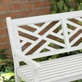 thumbnail image 6 of Outsunny 43.25" Outdoor Garden Bench, Wooden Bench, Poplar Slatted Frame Furniture for Patio, Park, Porch, Lawn, Yard, Deck, White, 6 of 9