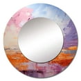 thumbnail image 2 of Designart "Horizon in Blush II" Abstract Landscape Pink Large Round Mirror - Round Mirror Wall Décor - Coastal Round Printed Mirror 23" x 23" Inch, 2 of 5