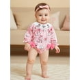 thumbnail image 4 of Rovasas Baby Girls Casual Romper Western Print Embroidery Cute Bow Jumpsuits, 4 of 9