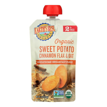 Earth's Best Organic Wholesome Breakfast Sweet Potato Cinnamon Pouch - Case of 12 - 4 (Best Slow Cooker Meals Healthy)